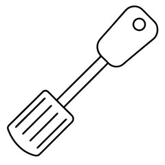 spatula outline coloring book page line art illustration digital drawing