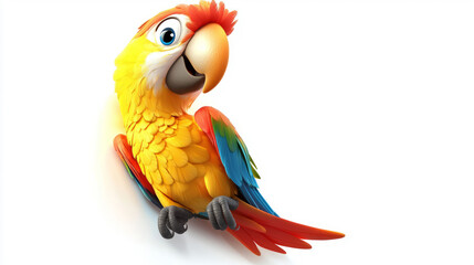 Wall Mural - Multicolored parrot cartoon isolated on white background