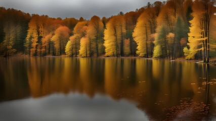 lake with autumn