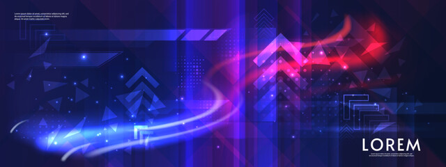 Poster - Horizontal tech background . Vector illustration. Futuristic abstract design for wallpaper, background, banner, invitation, preview, game, web.