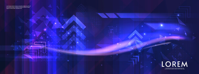 Poster - Horizontal tech background . Vector illustration. Futuristic abstract design for wallpaper, background, banner, invitation, preview, game, web.