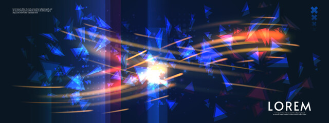 Poster - Horizontal tech background . Vector illustration. Futuristic abstract design for wallpaper, background, banner, invitation, preview, game, web.
