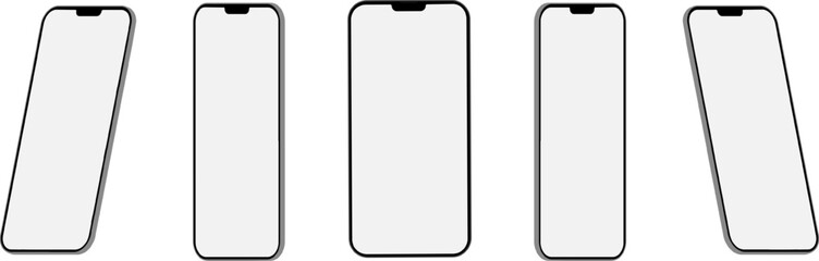 Aufkleber - 3d rendering of mockups smartphones with blank screen on transparent background. smartphone mockup c