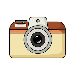 Camera, vector illustration, isolated on white background