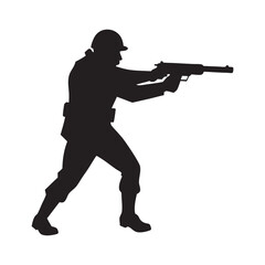 silhouette of a soldier with a rifle