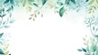 © ART STORE - Foliage Frame. Vibrant Watercolor Leaves Border on White Background. Invitation, Greeting Card