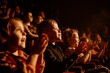 © Victor Bertrand - Children, bathed in soft, warm light, clap their hands in joy and amazement at a lively theater performance.