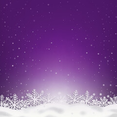 Wall Mural - purple christmas background with snowflakes