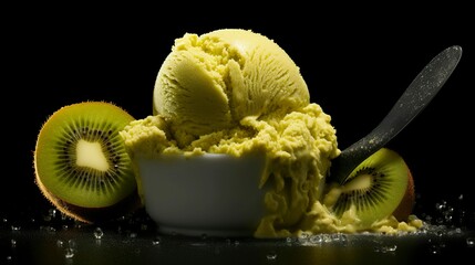 Wall Mural - A photo of a kiwi mango sorbet