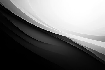 Wall Mural - Abstract Black and White Curved Lines Background