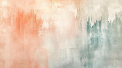 Poster - Soft watercolor abstract background in pastel shades of orange and blue, perfect for creative projects and calming aesthetics.