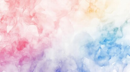 Aufkleber - A vibrant watercolor background with soft pink, blue, and yellow hues, perfect for creative designs and artistic projects.