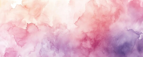 Poster - A serene watercolor background blending soft hues of pink, purple, and beige, perfect for design and artistic projects.