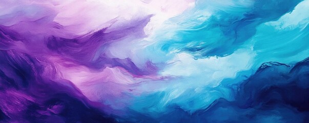 Poster - A vibrant abstract background featuring swirling hues of purple, blue, and turquoise, perfect for artistic projects and designs.
