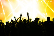 © erika8213 - Crowd at concert and colorful stage lights.