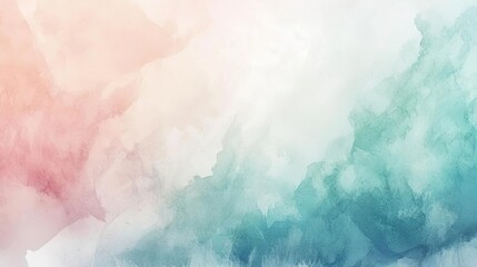 Poster - A serene watercolor background featuring soft hues of pink, blue, and white, perfect for artistic and calming projects.