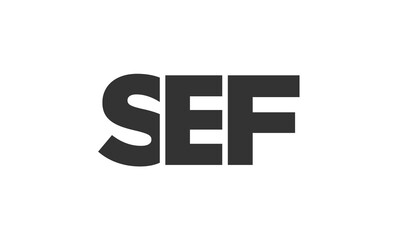 Poster - SEF logo design template with strong and modern bold text. Initial based vector logotype featuring simple and minimal typography. Trendy company identity.