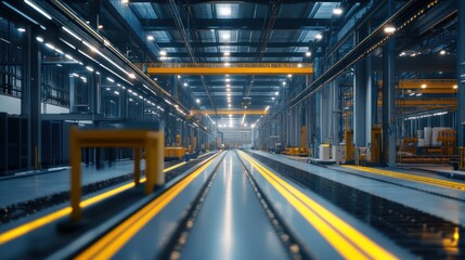 Wall Mural - Industrial Production Line -  A View of a Modern Factory