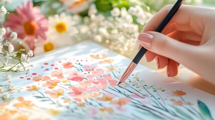 Close-up of a personalized greeting card with hand-drawn illustrations and heartfelt messages, soft natural light enhancing the vibrant colors, artistic and loving atmosphere