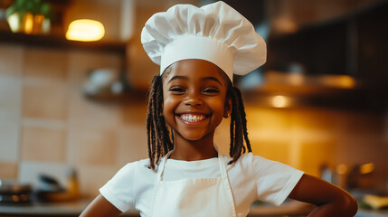 Poster - African Girl conducting a virtual cooking class