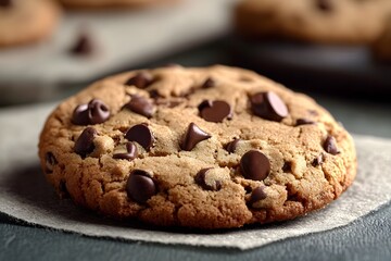 Close-up of a Chocolate Chip Cookie