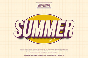Aufkleber - Editable text effect Summer 3d cartoon template style modern premium vector