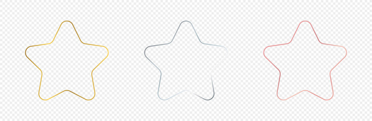 Wall Mural - set of three rounded star frames