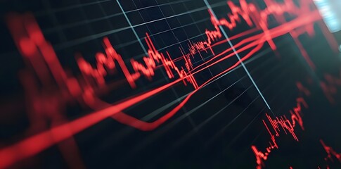 Poster - Financial Graph Red Lines