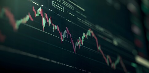 Poster - Stock Market Chart on a Computer Screen