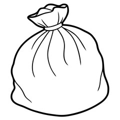 trash bag outline coloring book page line art illustration digital drawing