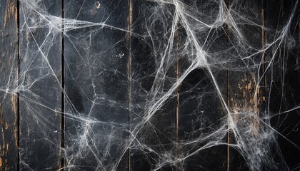 White Spider Web on Dark Wooden Paneling