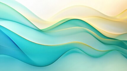 Poster - Abstract Waves in Blue and Gold