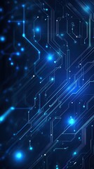 Poster - A sleek and modern digital circuit background with glowing blue lights, perfect for technology and innovation themes.