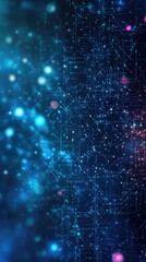 Poster - A vibrant abstract background featuring glowing particles and digital patterns, perfect for technology and futuristic themes.