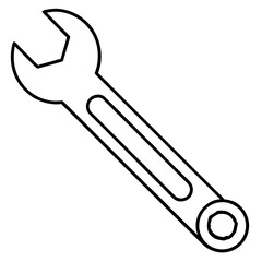 wrench outline coloring book page line art illustration digital drawing