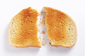 Wall Mural - Two half of toasted bread