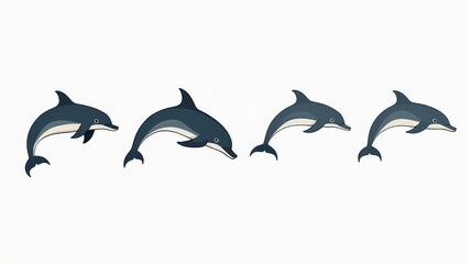  Illustrative Dolphins in Motion - Playful Marine Life Graphics