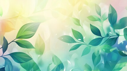 Poster - Soft eco friendly 2D cartoon illustration featuring bright easily editable colors Nature inspired backdrop with an abstract blurred gradient and mesh background