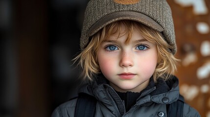 Poster - Portrait of a Young Girl with Blue Eyes