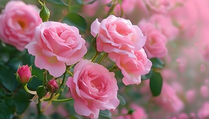 Delicate pink rose petals creating an inviting and serene backdrop