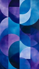 Fototapete - Abstract geometric pattern with blue and purple shapes, modern art concept