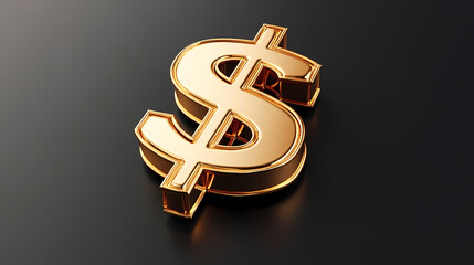 Sticker - Golden dollar symbol representing wealth and economy