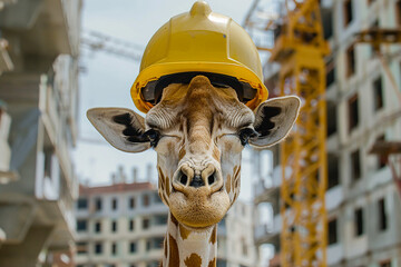 Poster - Image of professional builder wearing hardhat generative ai