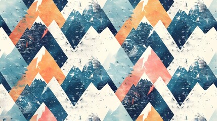 Wall Mural - mountain pattern seamless wallpaper