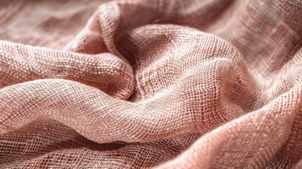 Close up of pink toned jute fabric background in high quality image