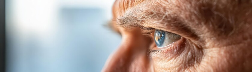 A close-up of a retired man's face, showing a thoughtful expression as he reflects on his legacy and life s purpose