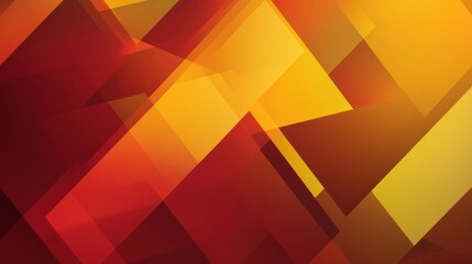 Poster - Abstract Geometric Background with Red and Yellow Overlapping Shapes