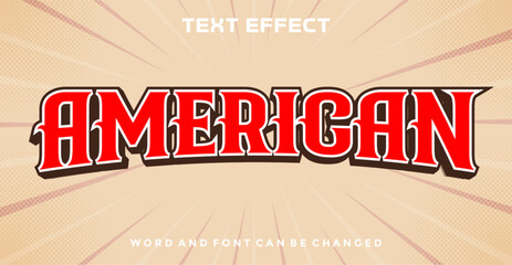 Wall Mural - American editable text effect