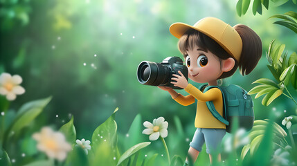 A Cartoon character cute Photographer Job