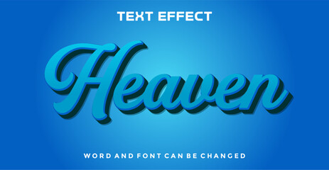 Canvas Print - Heaven editable text effect